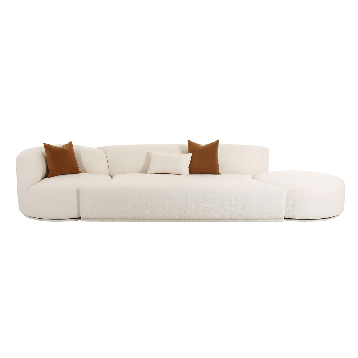 Fickle Cream Boucle 3-Piece Chaise Modular Sofa by TOV Furniture at Eve Furniture