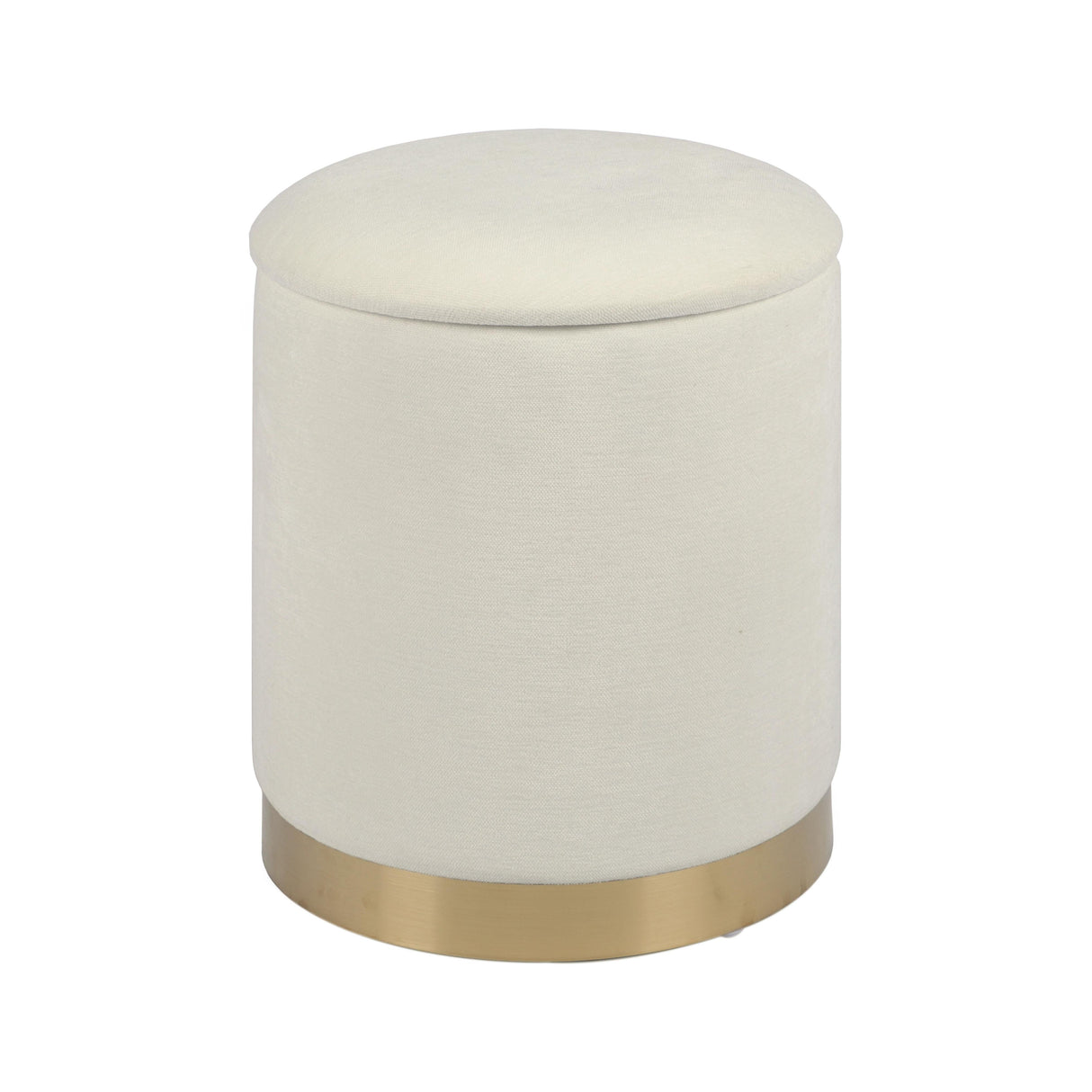 Zoe Cream Chenille Storage Ottoman by TOV Furniture at Eve Furniture