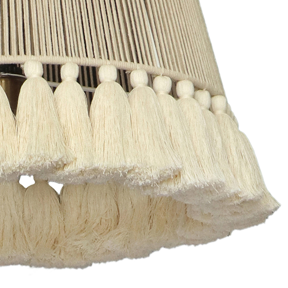 Helen White Cotton Tasseled Pendant Lamp by TOV Furniture at Eve Furniture