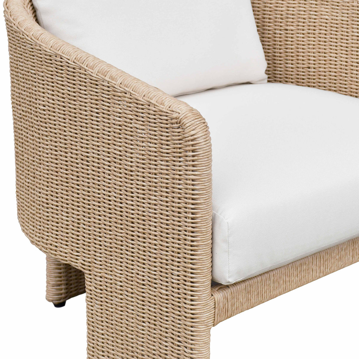 Alexa Rattan Performance Fabric Outdoor Armchair by TOV Furniture at Eve Furniture