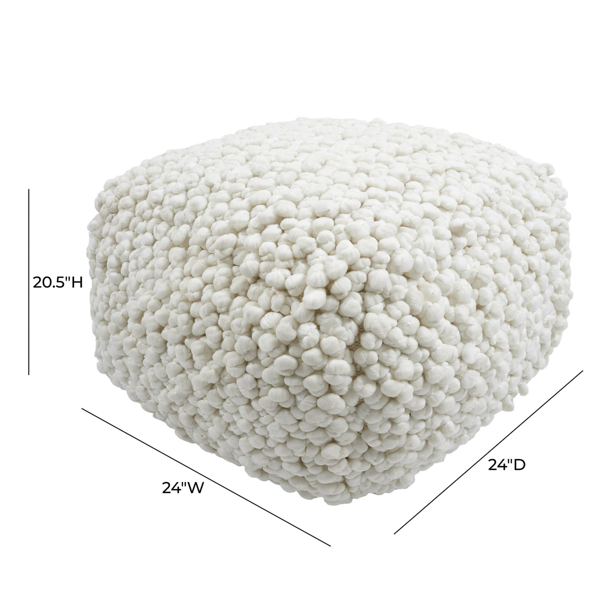 Cathy Cream Woven Pouf by TOV Furniture at Eve Furniture