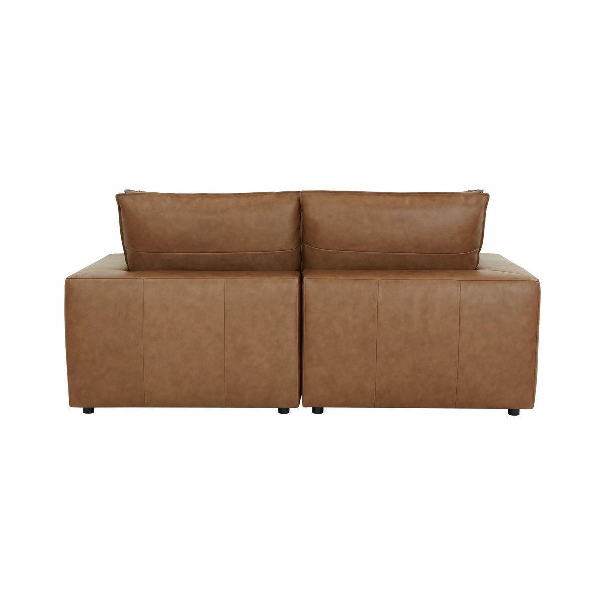 Cali Brown Leather Modular Loveseat by TOV Furniture at Eve Furniture