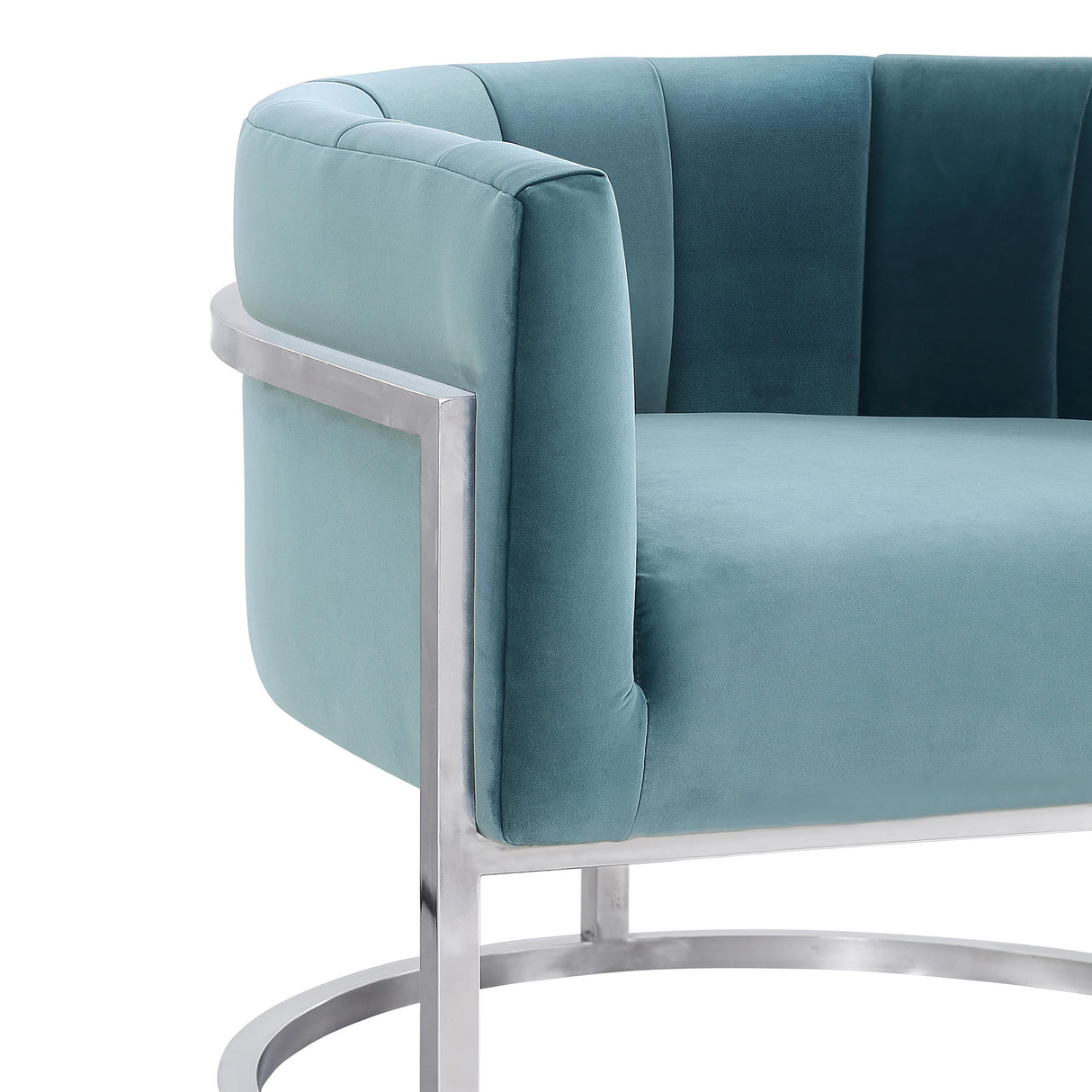 Magnolia Velvet Accent Chair with Silver Base by TOV Furniture at Eve Furniture