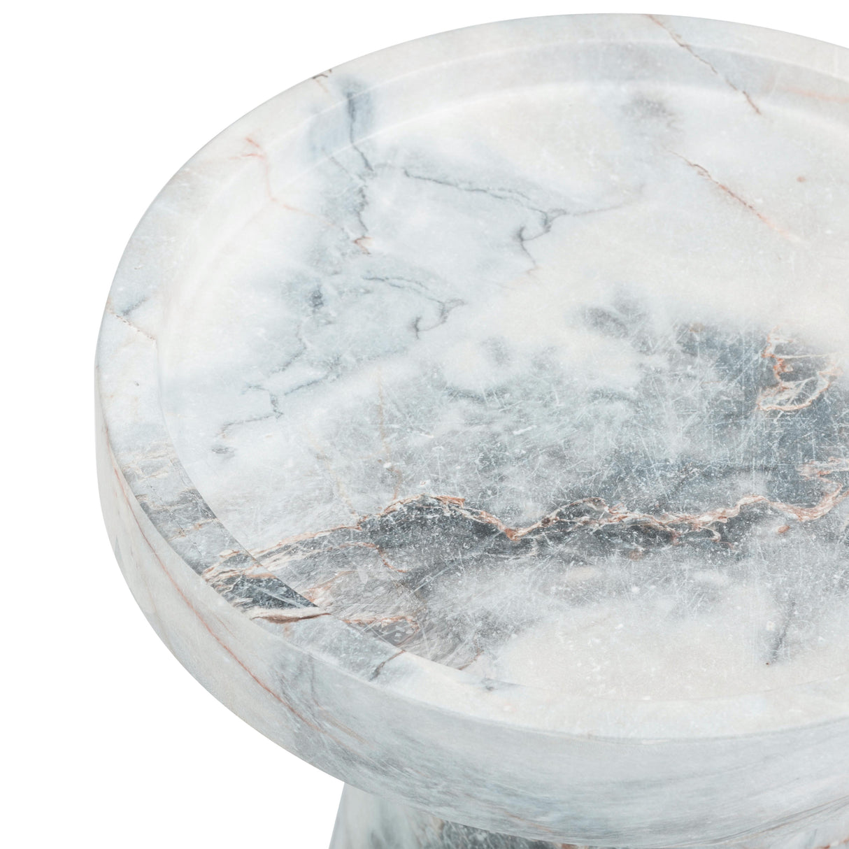Zara Aegean Marble Indoor / Outdoor Side Table by TOV Furniture at Eve Furniture