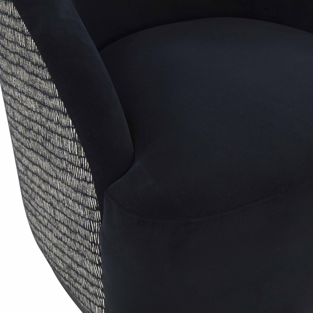 Reese Black Velvet Swivel Chair by TOV Furniture at Eve Furniture