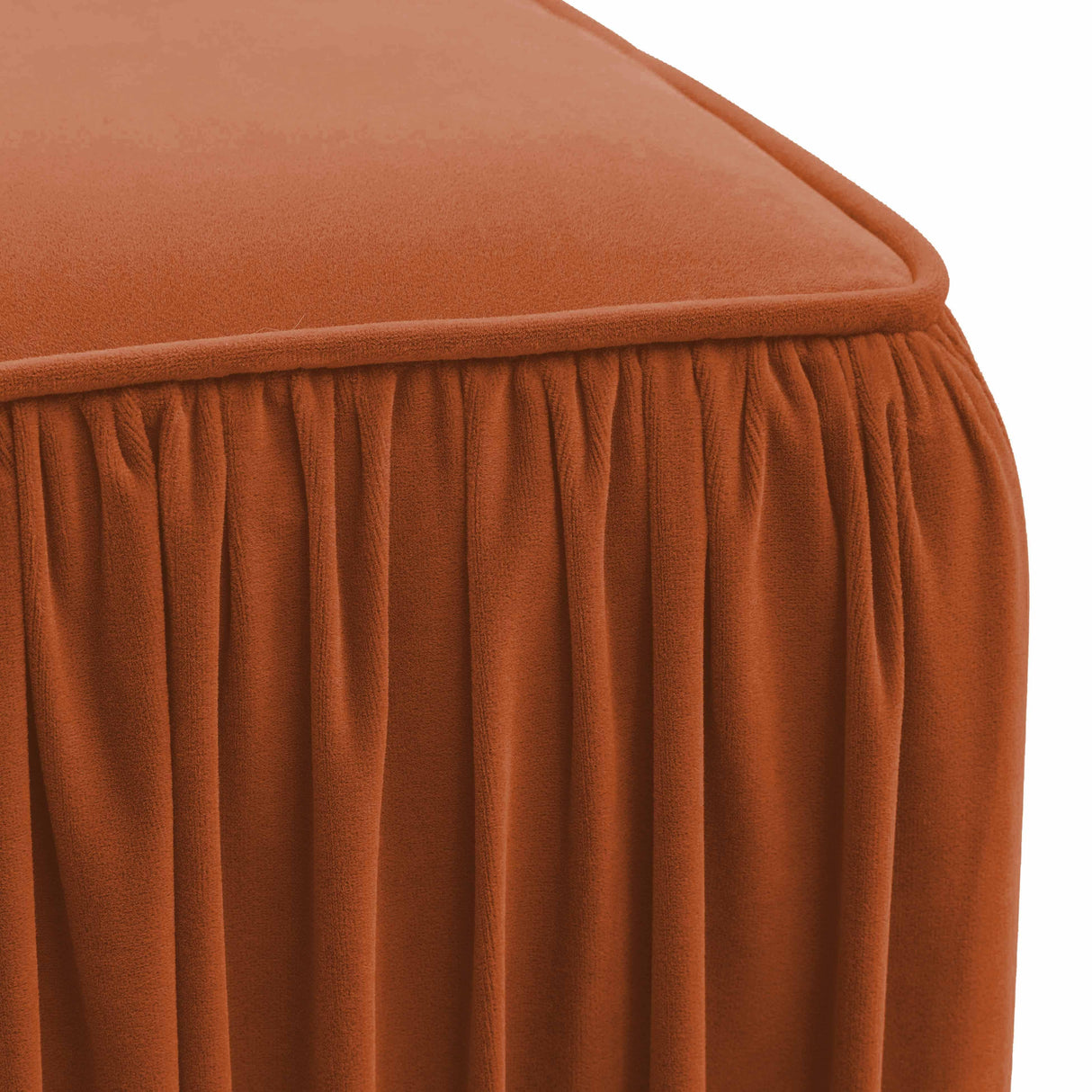 Morgan Pleated Velvet Ottoman by TOV Furniture at Eve Furniture