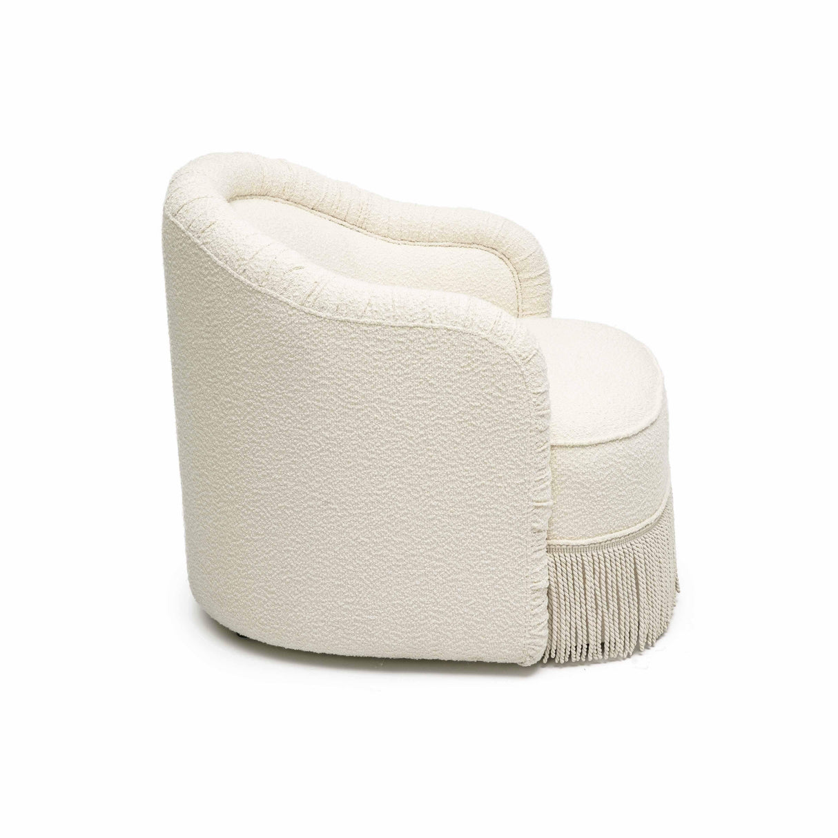 Pamela Cream Boucle Tassel Lounge Chair by TOV Furniture at Eve Furniture