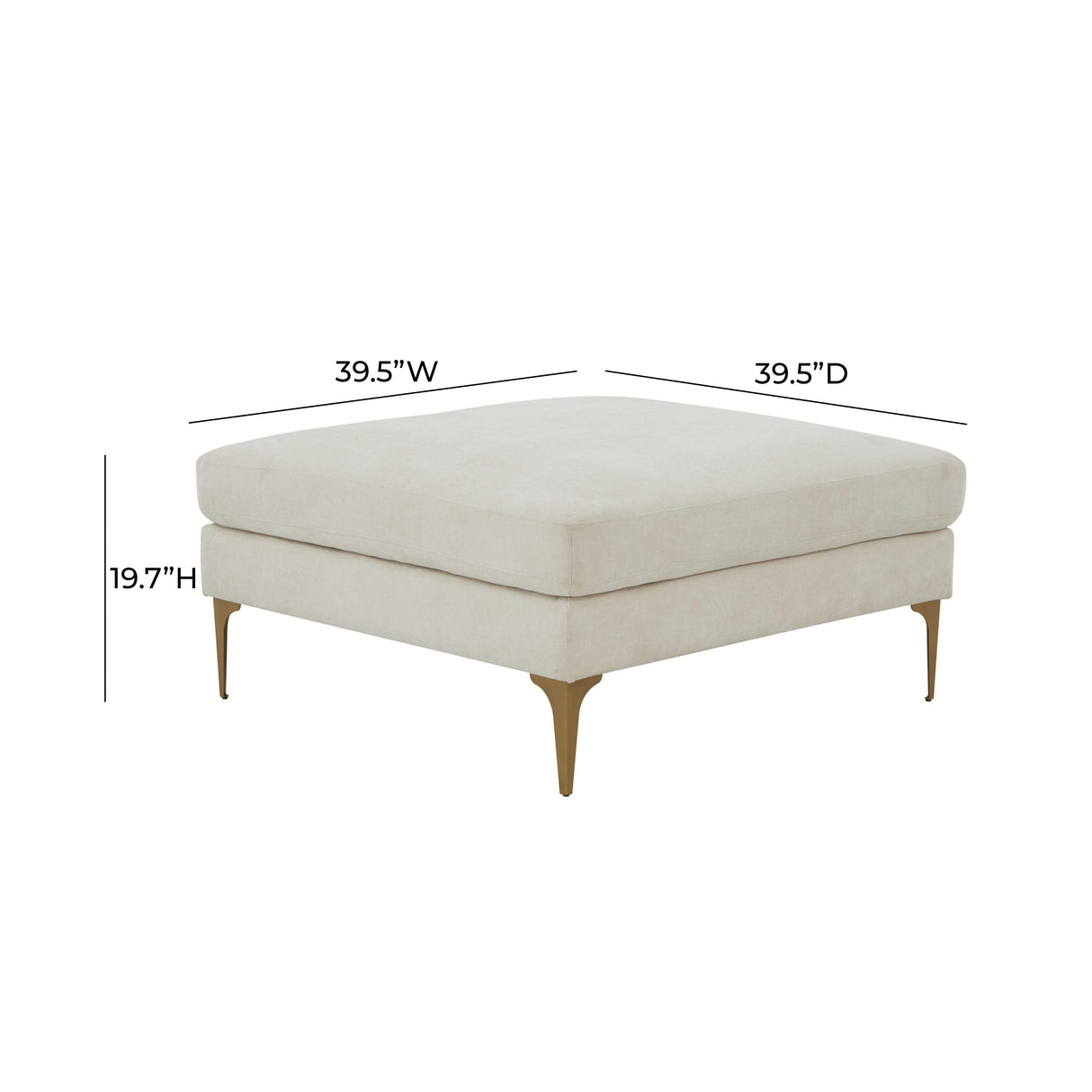 Serena Velvet Ottoman by TOV Furniture at Eve Furniture