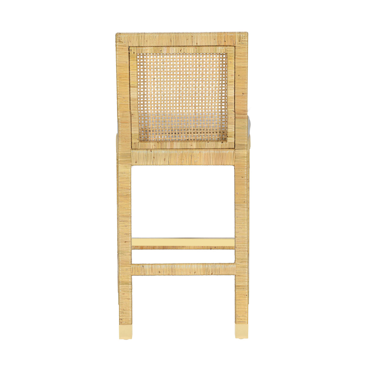 Amara Rattan & Cream Linen Stool by TOV Furniture at Eve Furniture