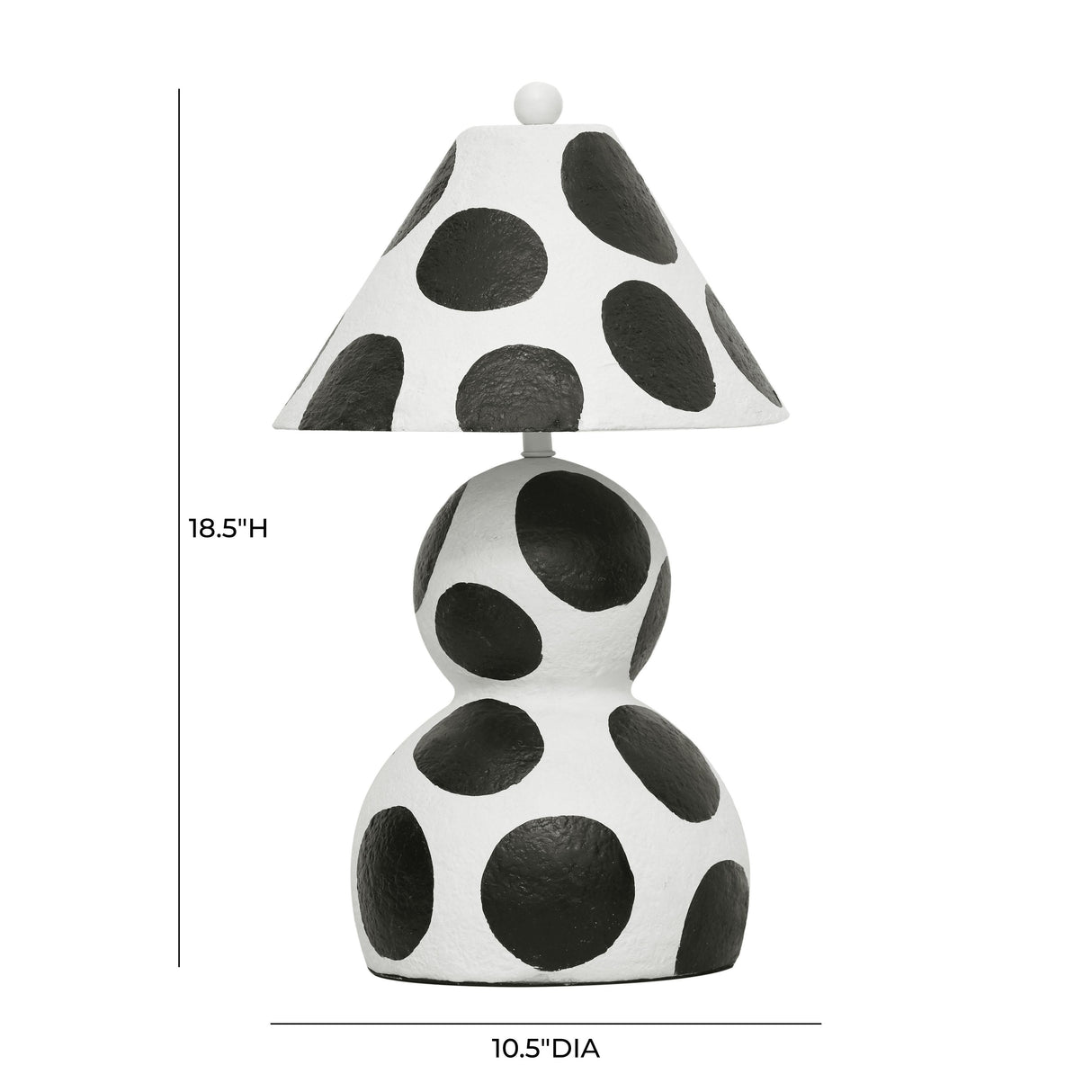 Lerici Black and White Papier Mache Table Lamp by TOV Furniture at Eve Furniture