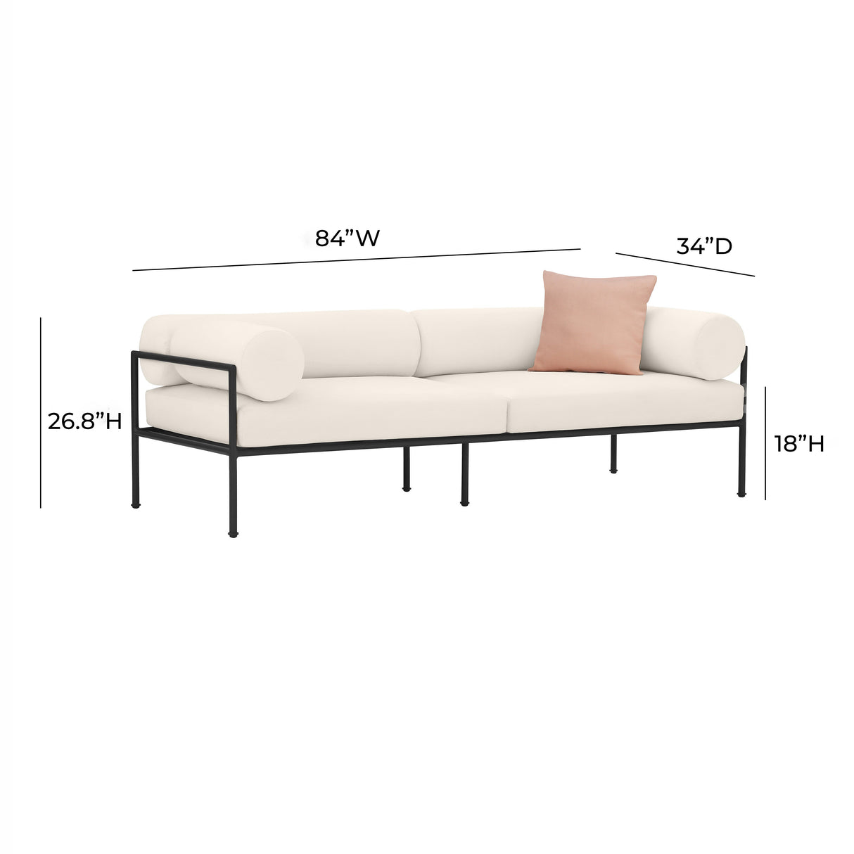 Vera Cream Performance Fabric Outdoor Sofa by TOV Furniture at Eve Furniture