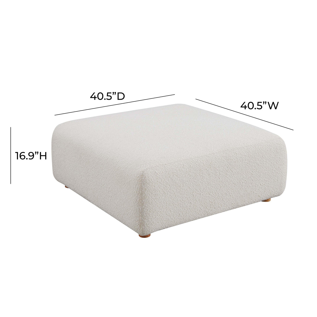 Hangover Cream Boucle Ottoman by TOV Furniture at Eve Furniture