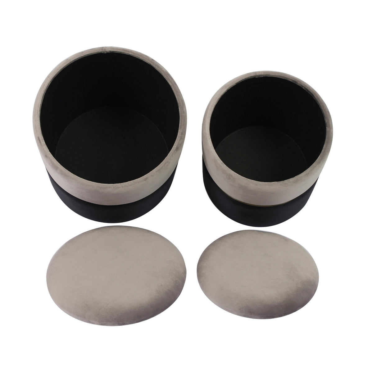 Gigi Grey Storage Ottomans - Set of 2 by TOV Furniture at Eve Furniture