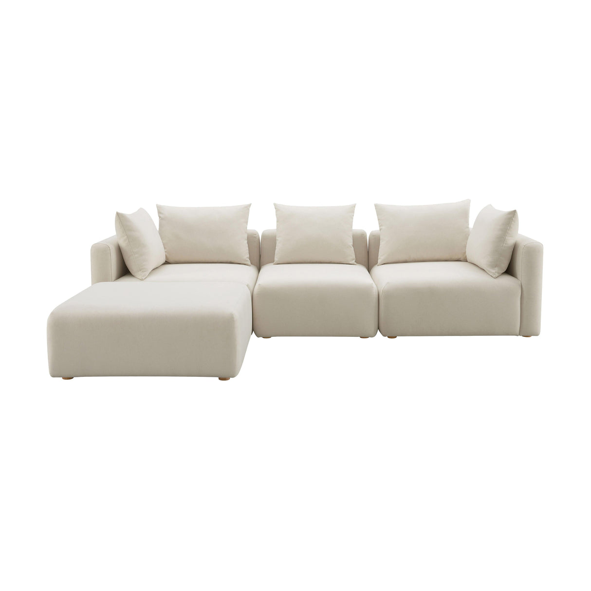 Hangover Cream Performance Linen 4-Piece Modular Sectional by TOV Furniture at Eve Furniture