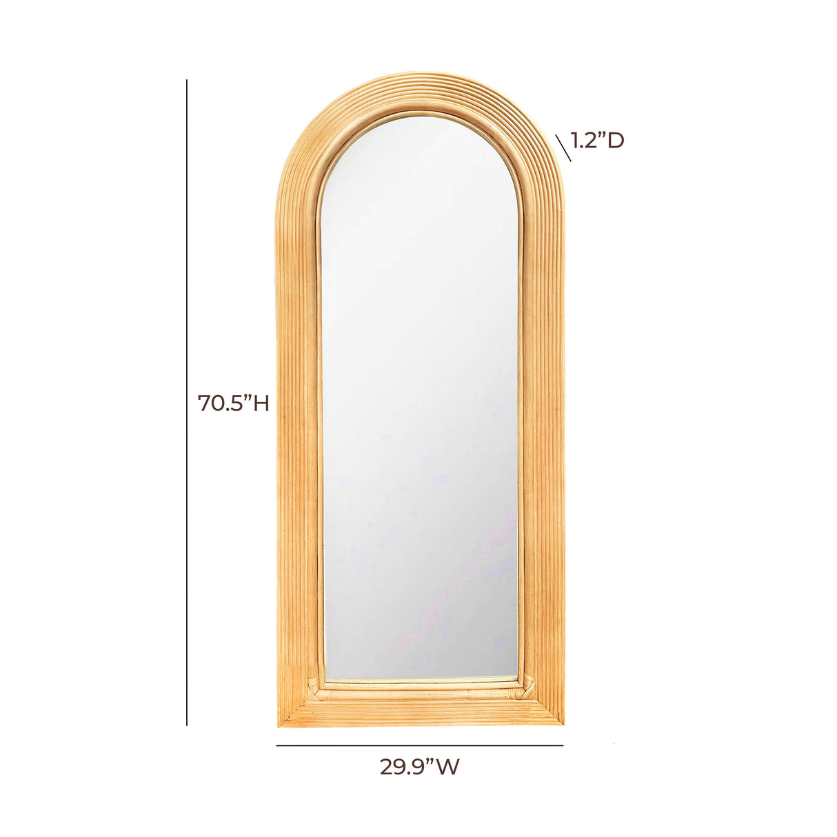 Tanya Rattan 70" Floor Mirror by TOV Furniture at Eve Furniture