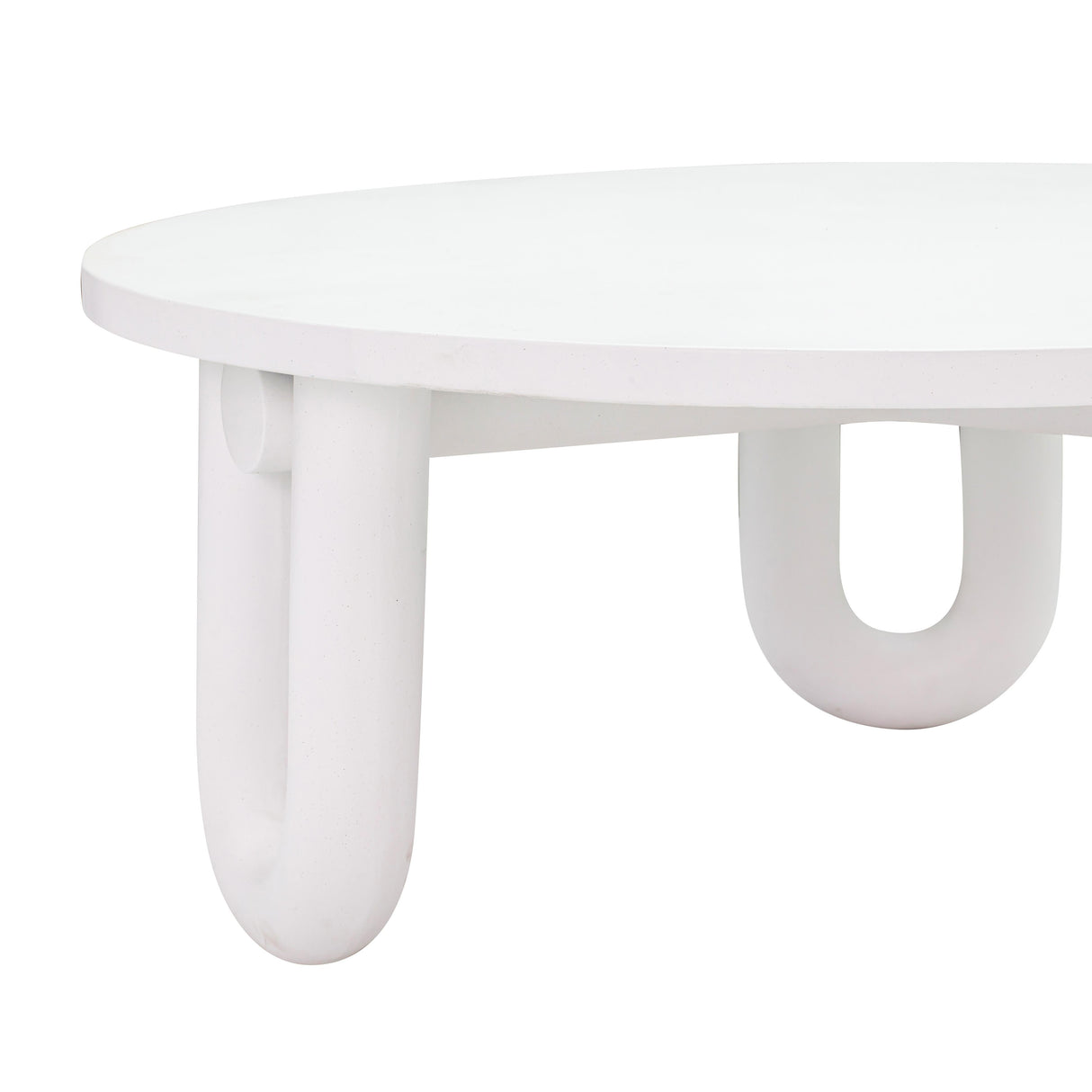 Tildy White Concrete Indoor / Outdoor Round Coffee Table by TOV Furniture at Eve Furniture