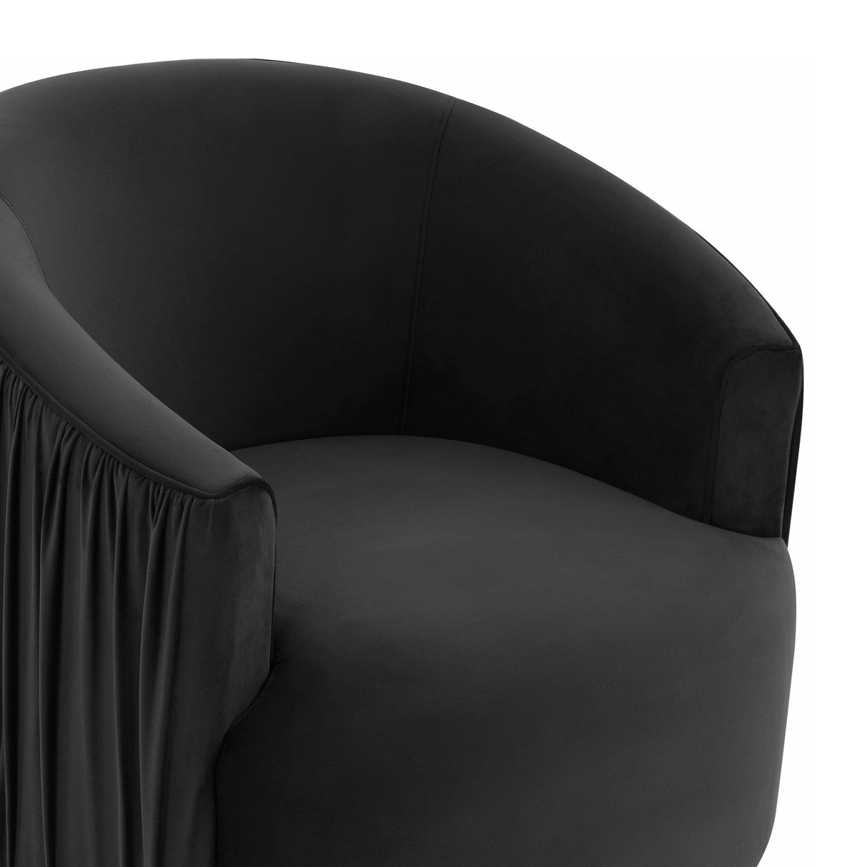 London Pleated Velvet Swivel Chair by TOV Furniture at Eve Furniture