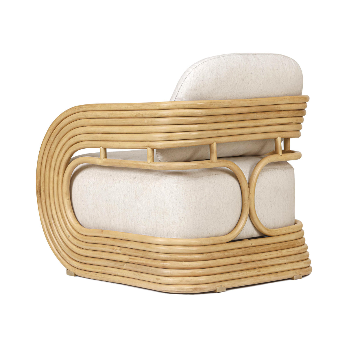 Lauretta Cream Fabric and Natural Rattan Accent Chair by TOV Furniture at Eve Furniture