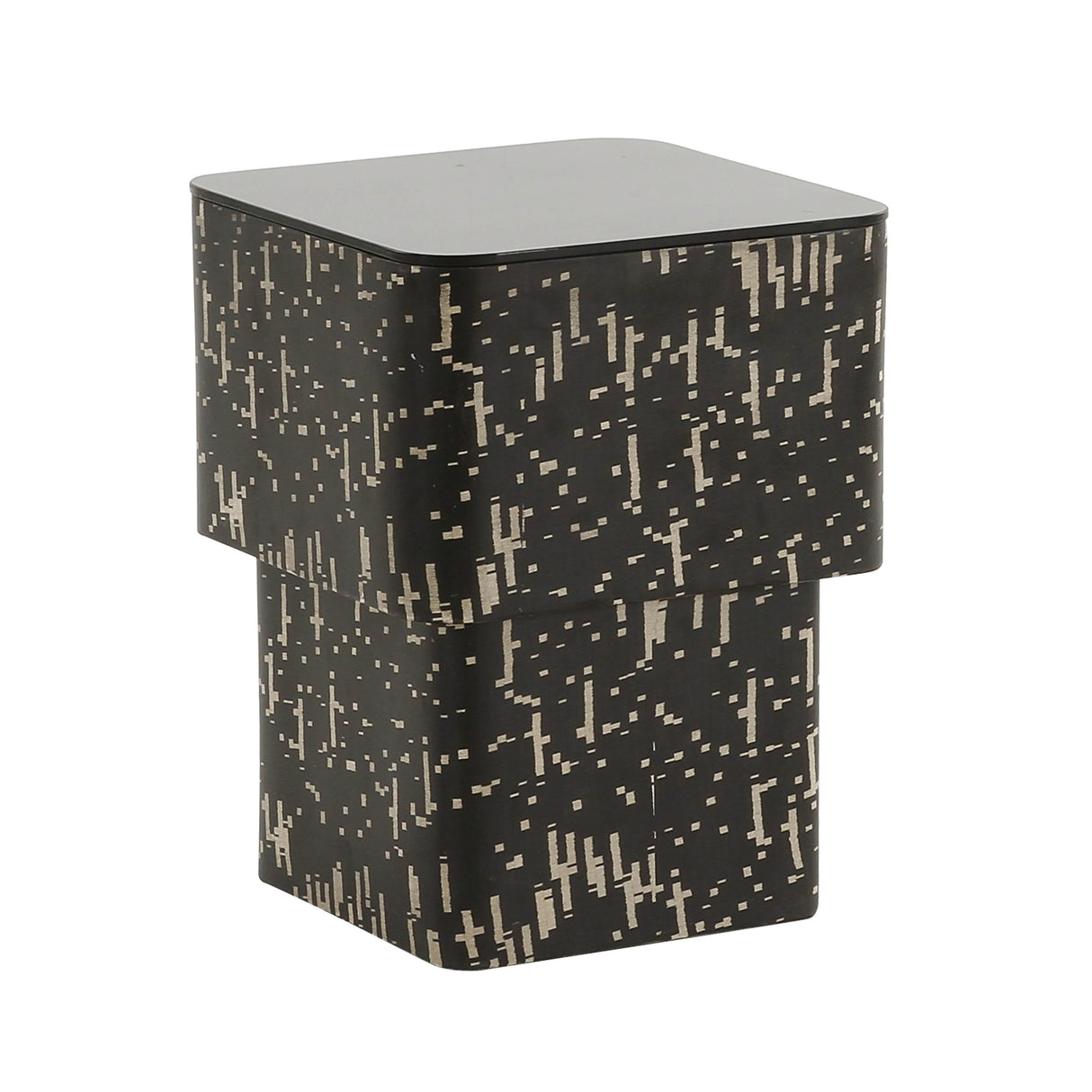 Faye Black Glass Side Table by TOV Furniture at Eve Furniture