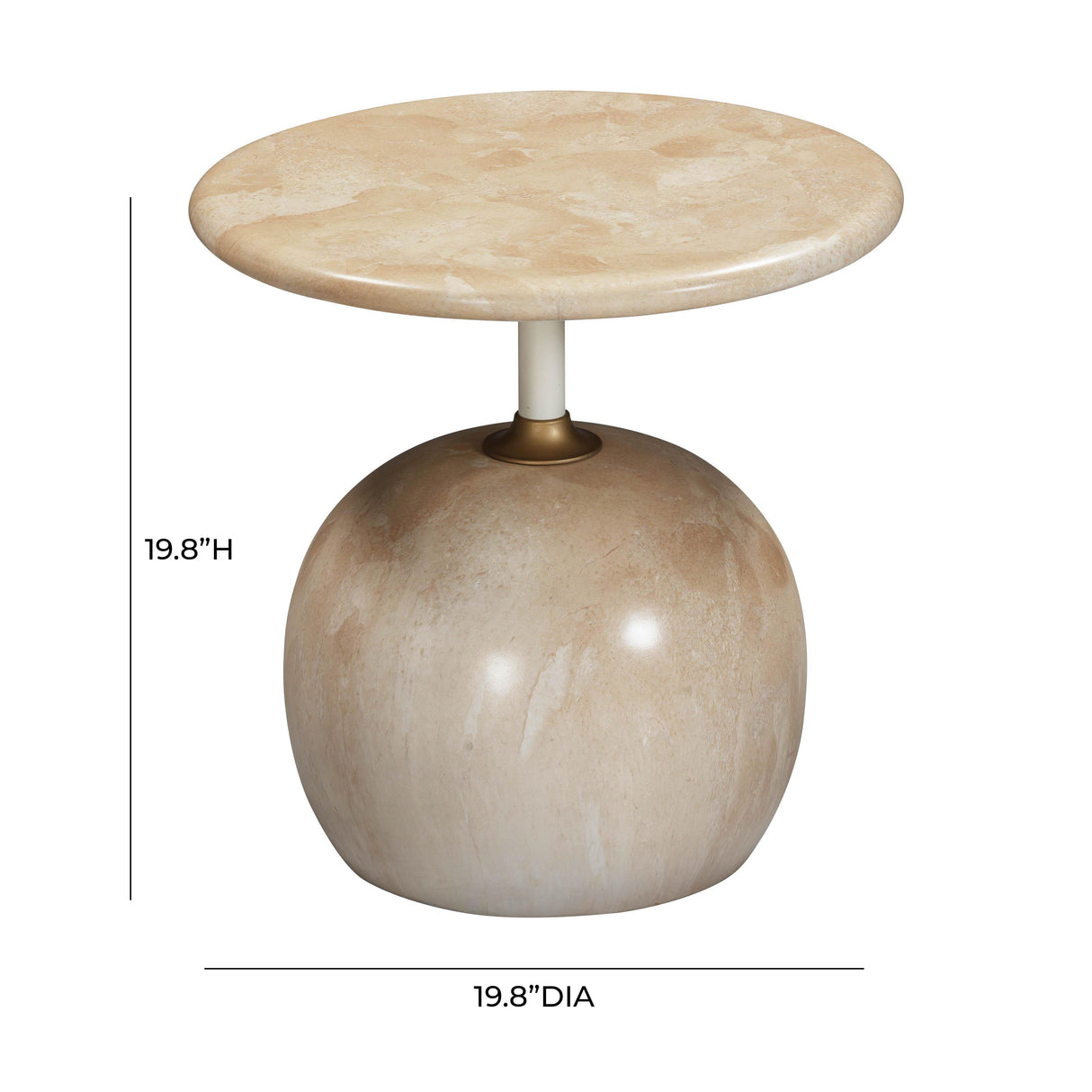 Mire Rose Faux Marble Side Table by TOV Furniture at Eve Furniture