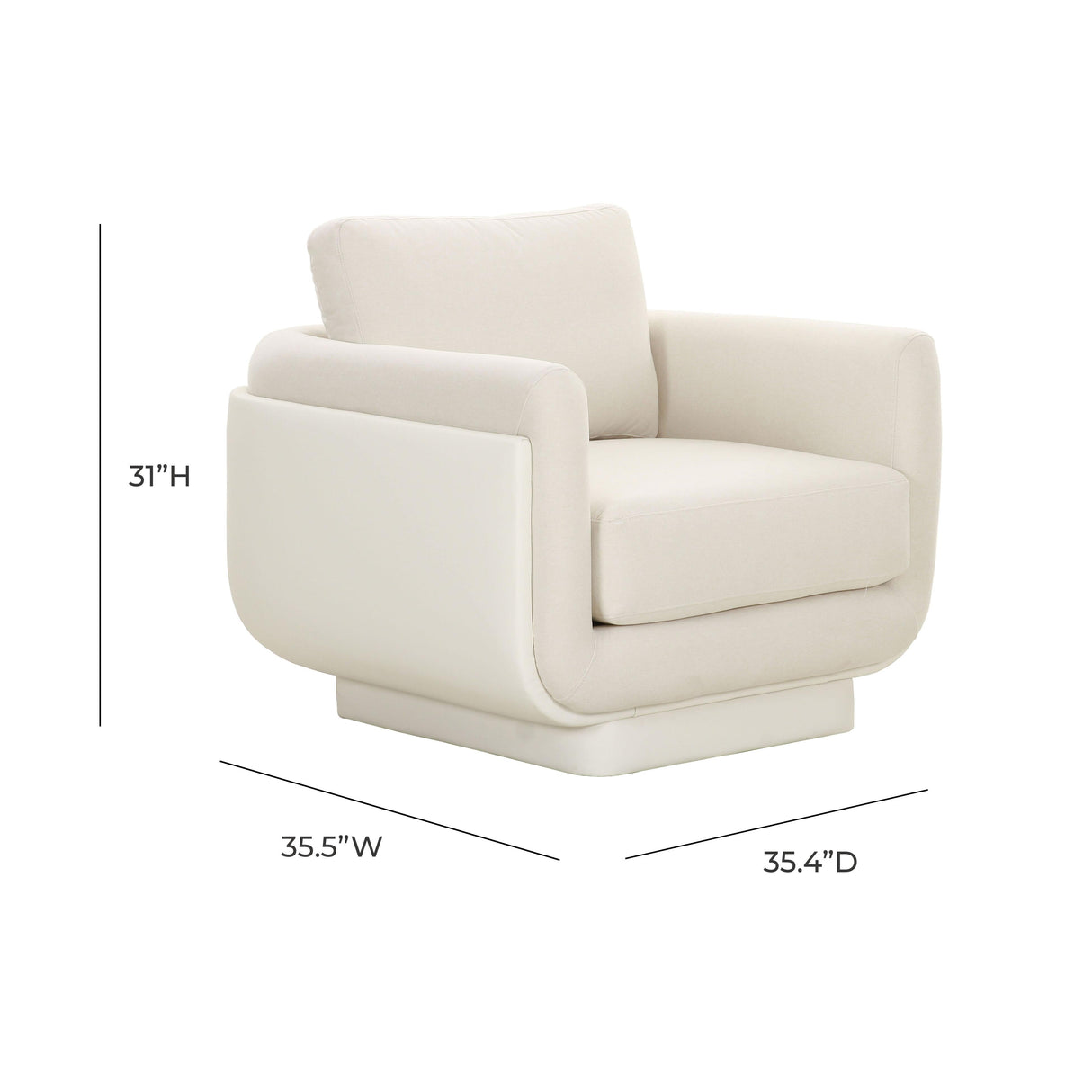 Rhonnie Cream Monotone Armchair by TOV Furniture at Eve Furniture
