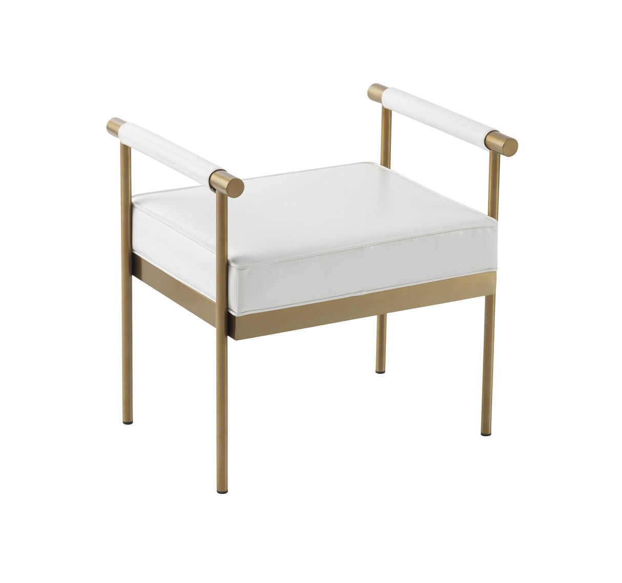 Diva White Performance Vegan Leather Bench by TOV Furniture at Eve Furniture