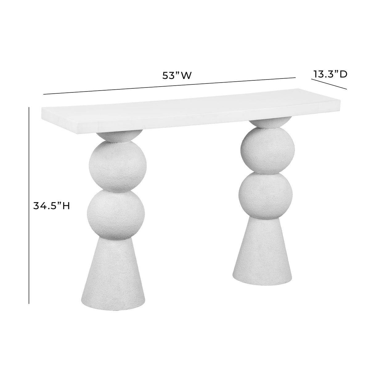 Lupita White Console Table by TOV Furniture at Eve Furniture