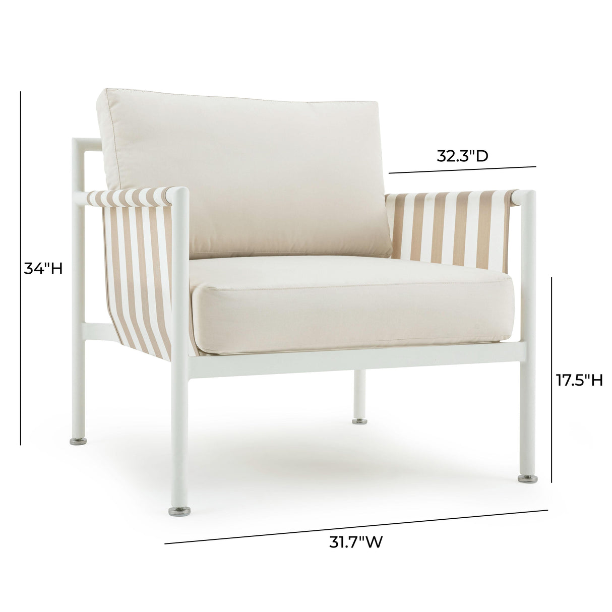 Dunes Cream Outdoor Armchair by TOV Furniture at Eve Furniture