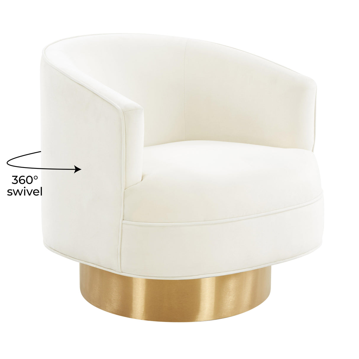 Stella Cream Velvet Swivel Chair by Inspire Me! Home Decor by TOV Furniture at Eve Furniture