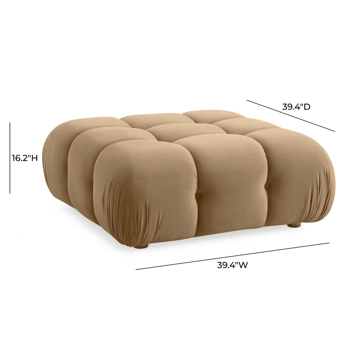 Calliope Cafe Au Lait Performance Velvet Modular Ottoman by TOV Furniture at Eve Furniture