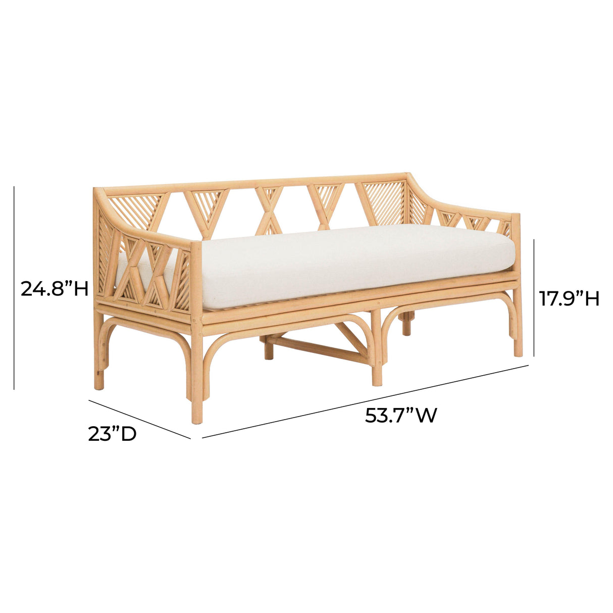 Jayla Natural Rattan Bench by TOV Furniture at Eve Furniture