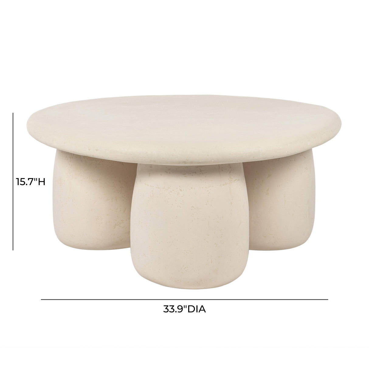 Rahul Cream Round Coffee Table by TOV Furniture at Eve Furniture