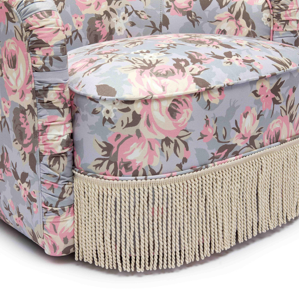 Pamela Spring Floral Print Tasseled Lounge Chair by TOV Furniture at Eve Furniture