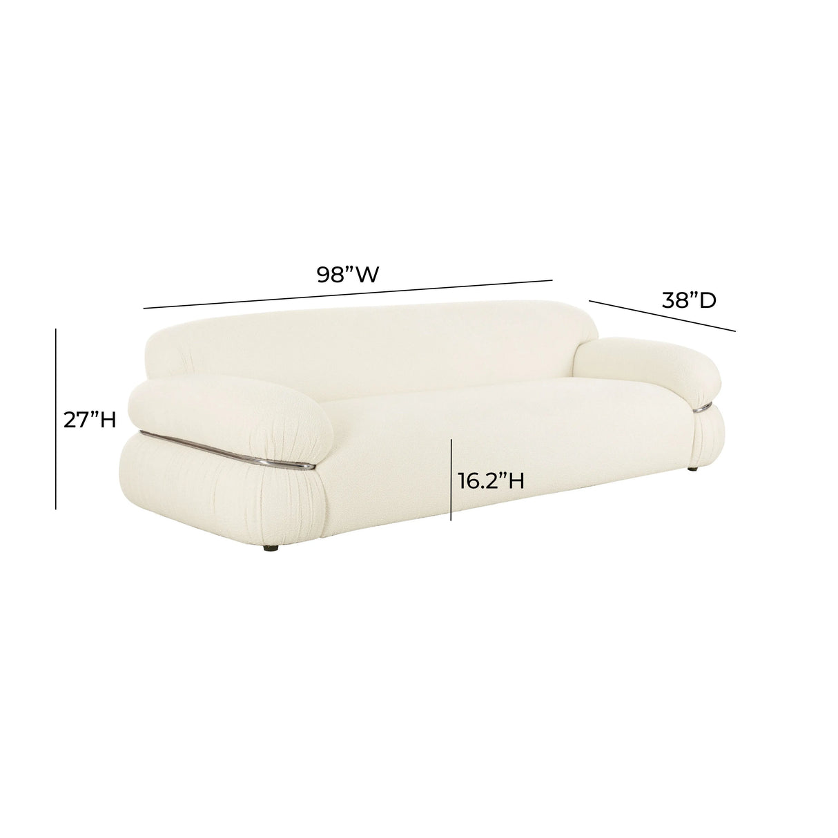 Leyla Cream Boucle Sofa by TOV Furniture at Eve Furniture