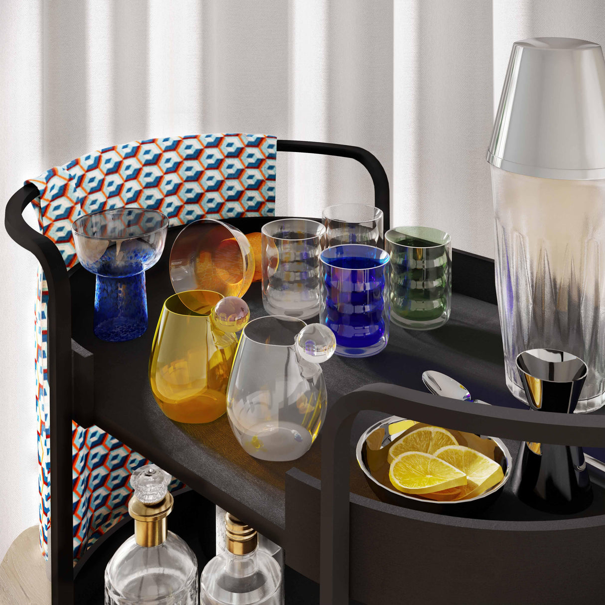 Cyril Black Bar Cart by TOV Furniture at Eve Furniture