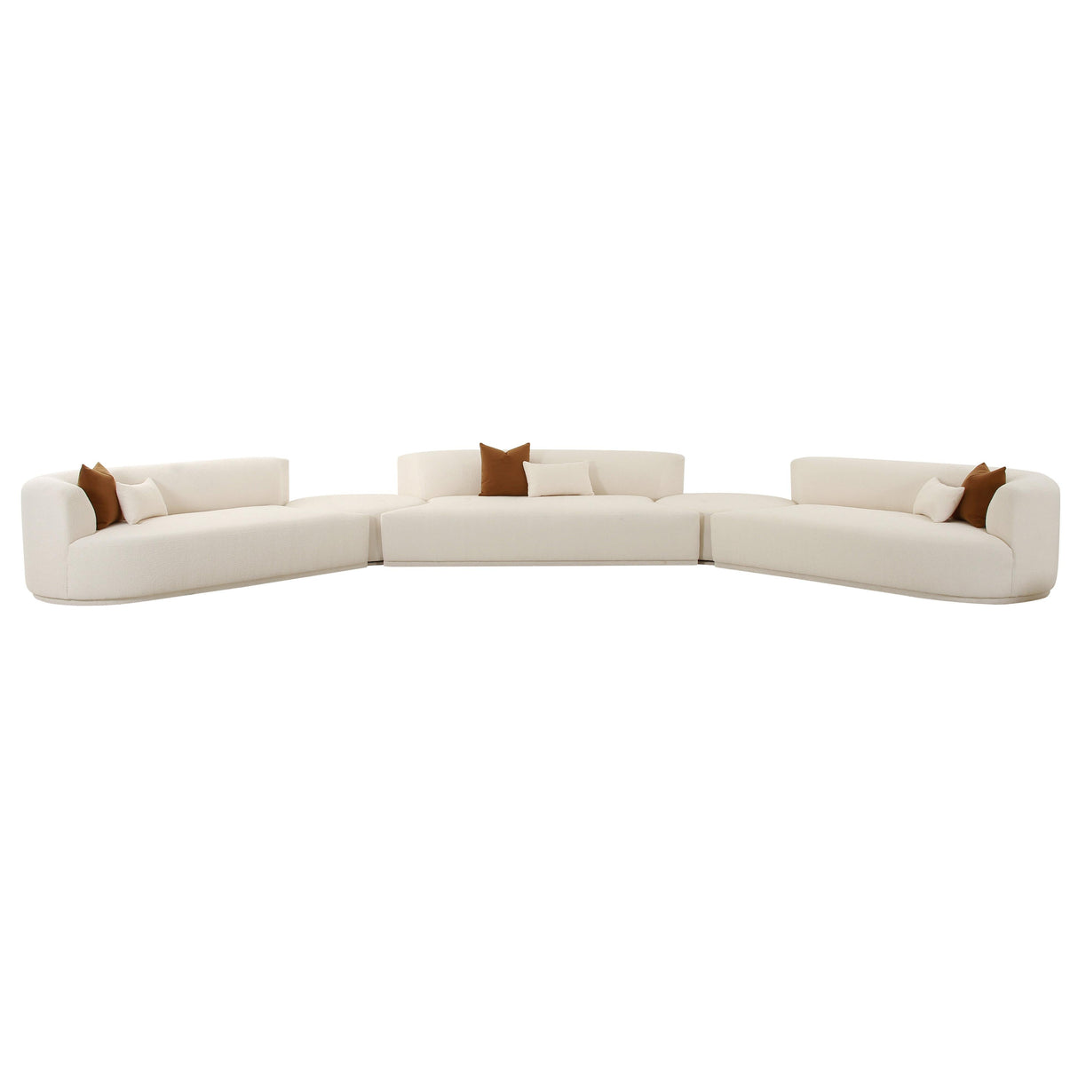 Fickle Cream Boucle 5-Piece Modular Sectional by TOV Furniture at Eve Furniture