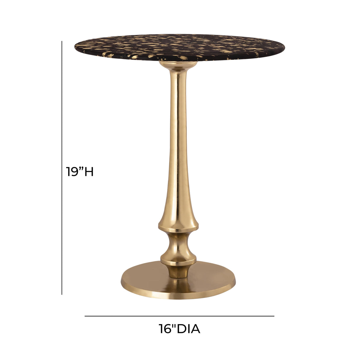 Gold Goathide Side Table by TOV Furniture at Eve Furniture
