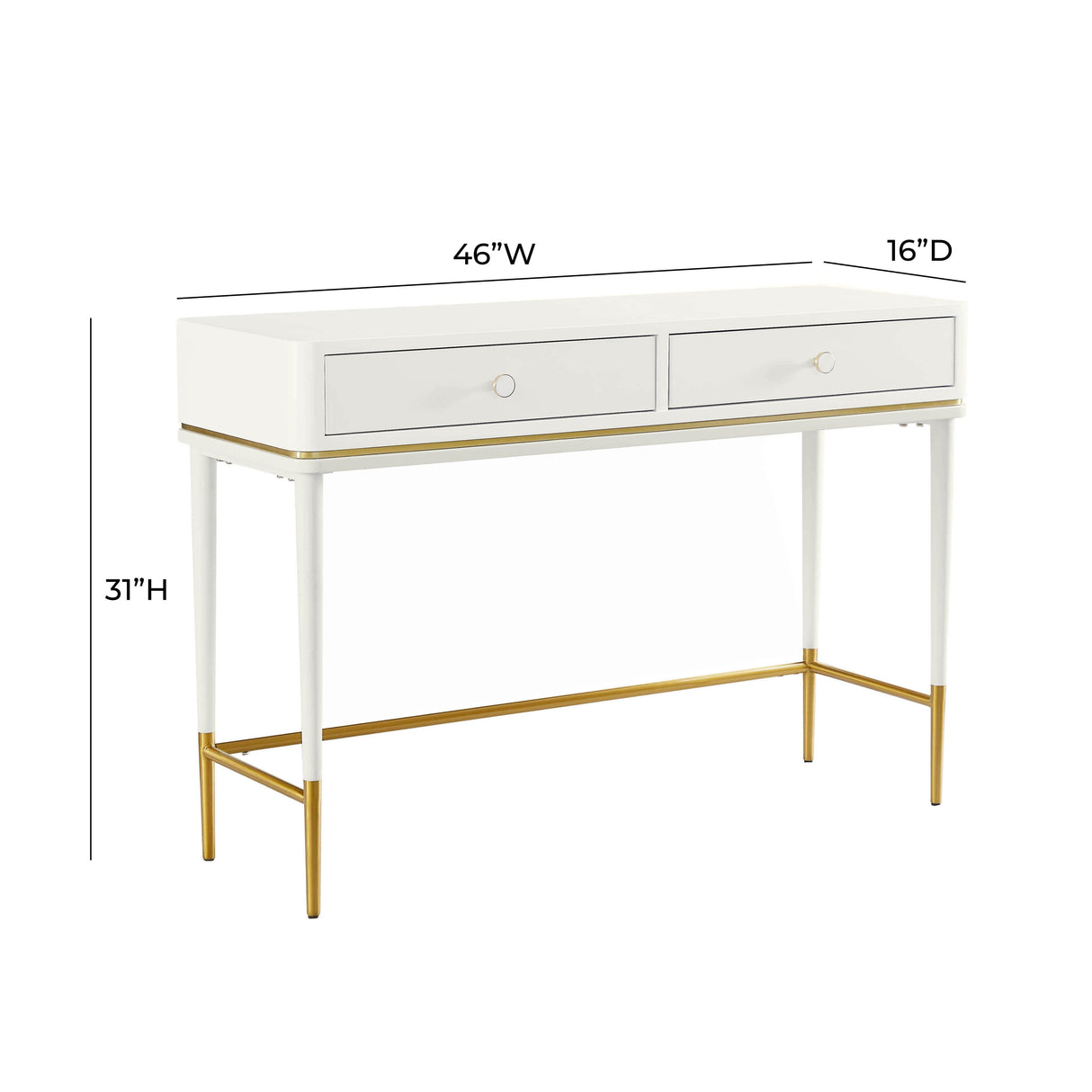 Mariah Two Drawer Desk by TOV Furniture at Eve Furniture