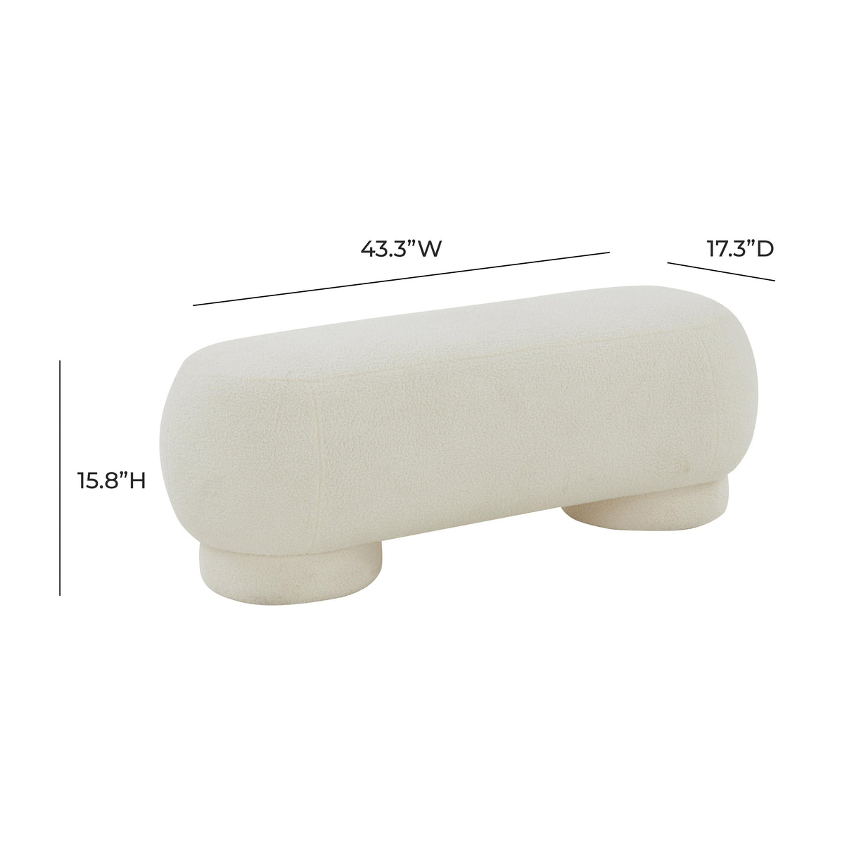 Mara Vegan Shearling Ottoman by TOV Furniture at Eve Furniture