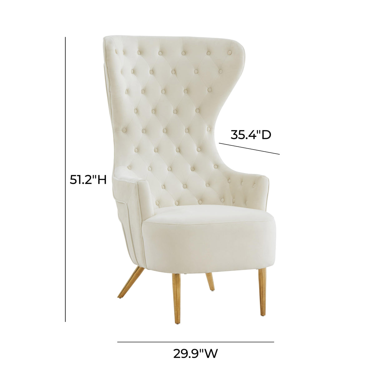 Jezebel Velvet Wingback Chair by Inspire Me! Home Decor by TOV Furniture at Eve Furniture