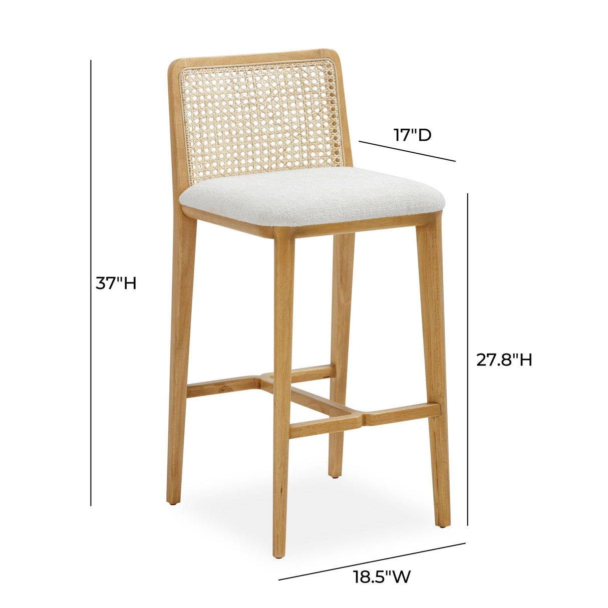 Gerri Performance Tweed and Rattan Counter Stool by TOV Furniture at Eve Furniture