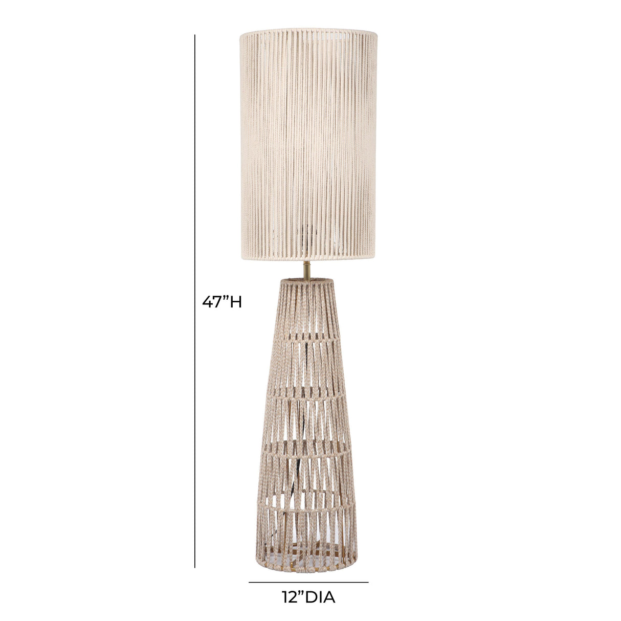 Beam Cream Natural Jute Floor Lamp by TOV Furniture at Eve Furniture