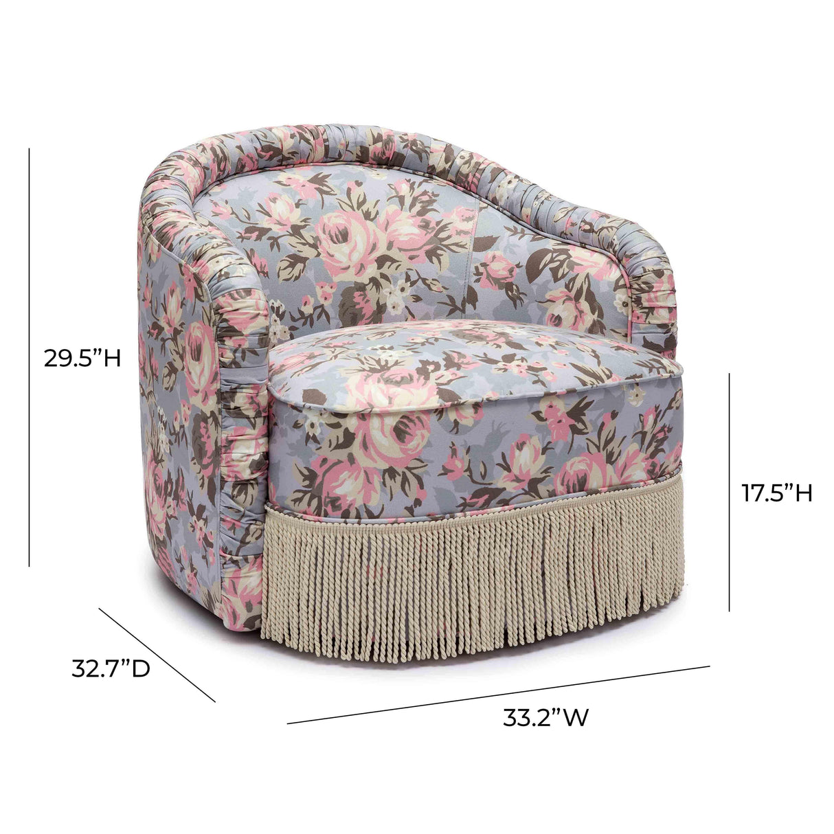 Pamela Spring Floral Print Tasseled Lounge Chair by TOV Furniture at Eve Furniture