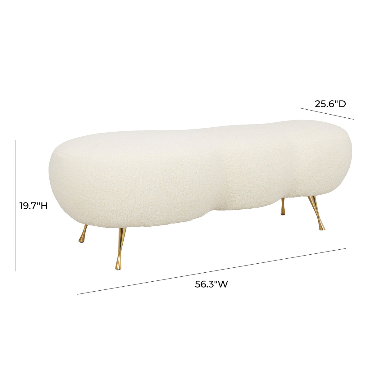 Welsh Faux Shearling Bench by TOV Furniture at Eve Furniture