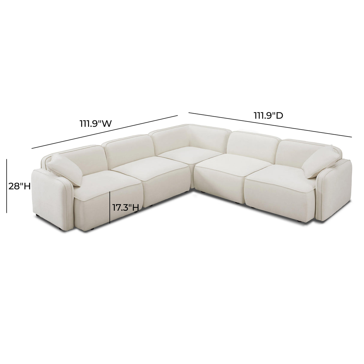 Travie Sand Upcycled Linen Modular L-Sectional by TOV Furniture at Eve Furniture