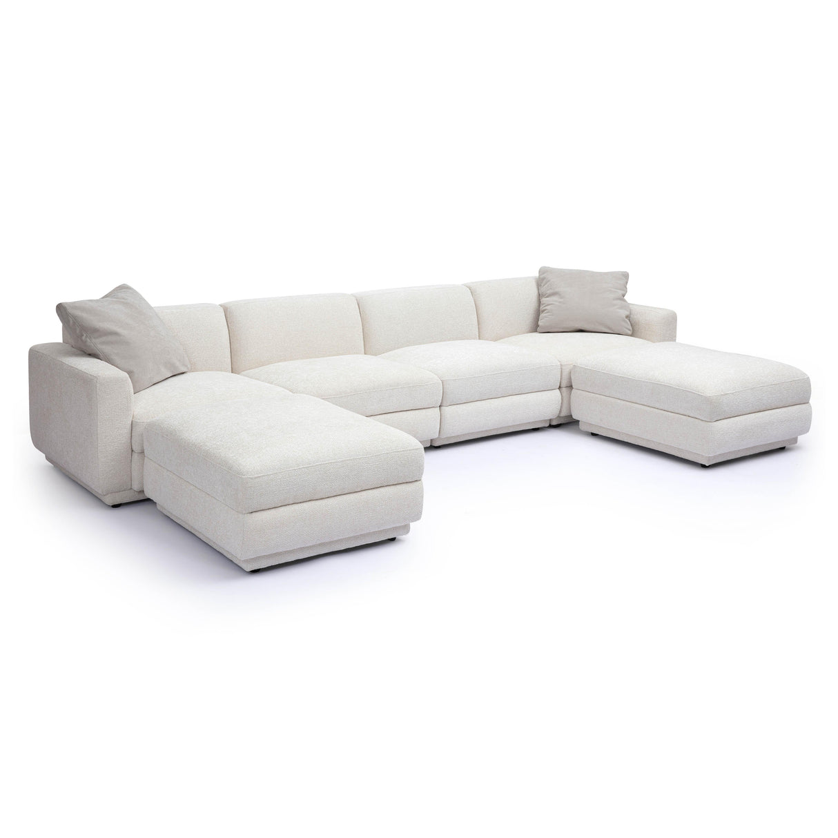Perry Cream Chenille Modular U-Sectional by TOV Furniture at Eve Furniture