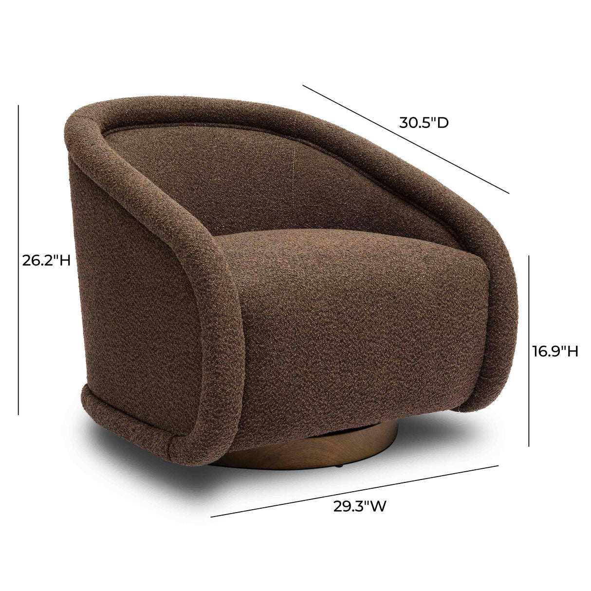 Rory Boucle Swivel Chair by TOV Furniture at Eve Furniture