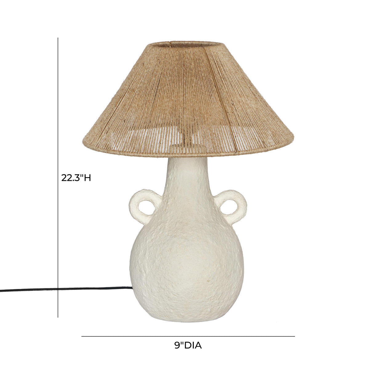 Lalit Natural & White Ceramic Table Lamp by TOV Furniture at Eve Furniture