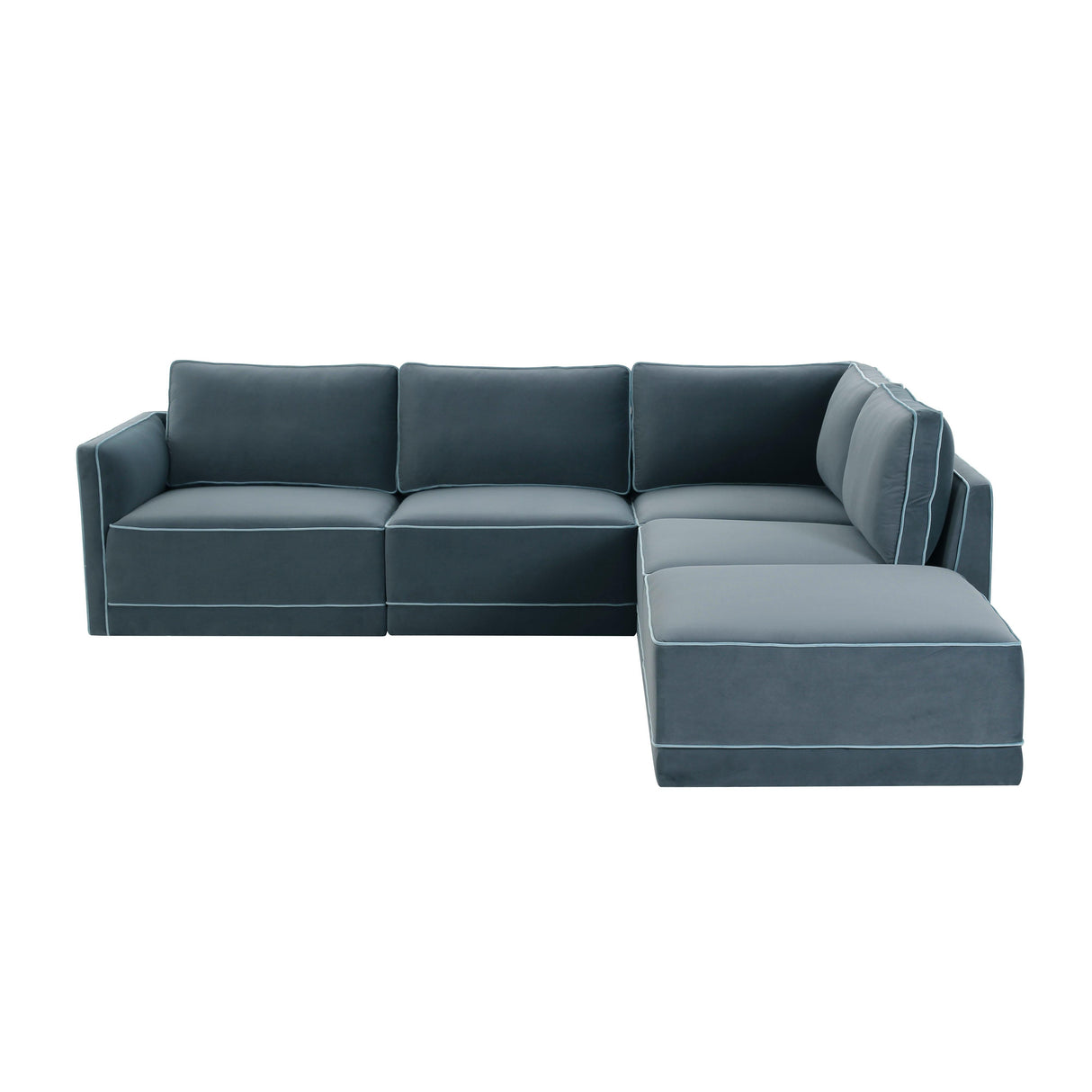 Willow Velvet Modular Right Arm Facing (RAF) Sectional by TOV Furniture at Eve Furniture