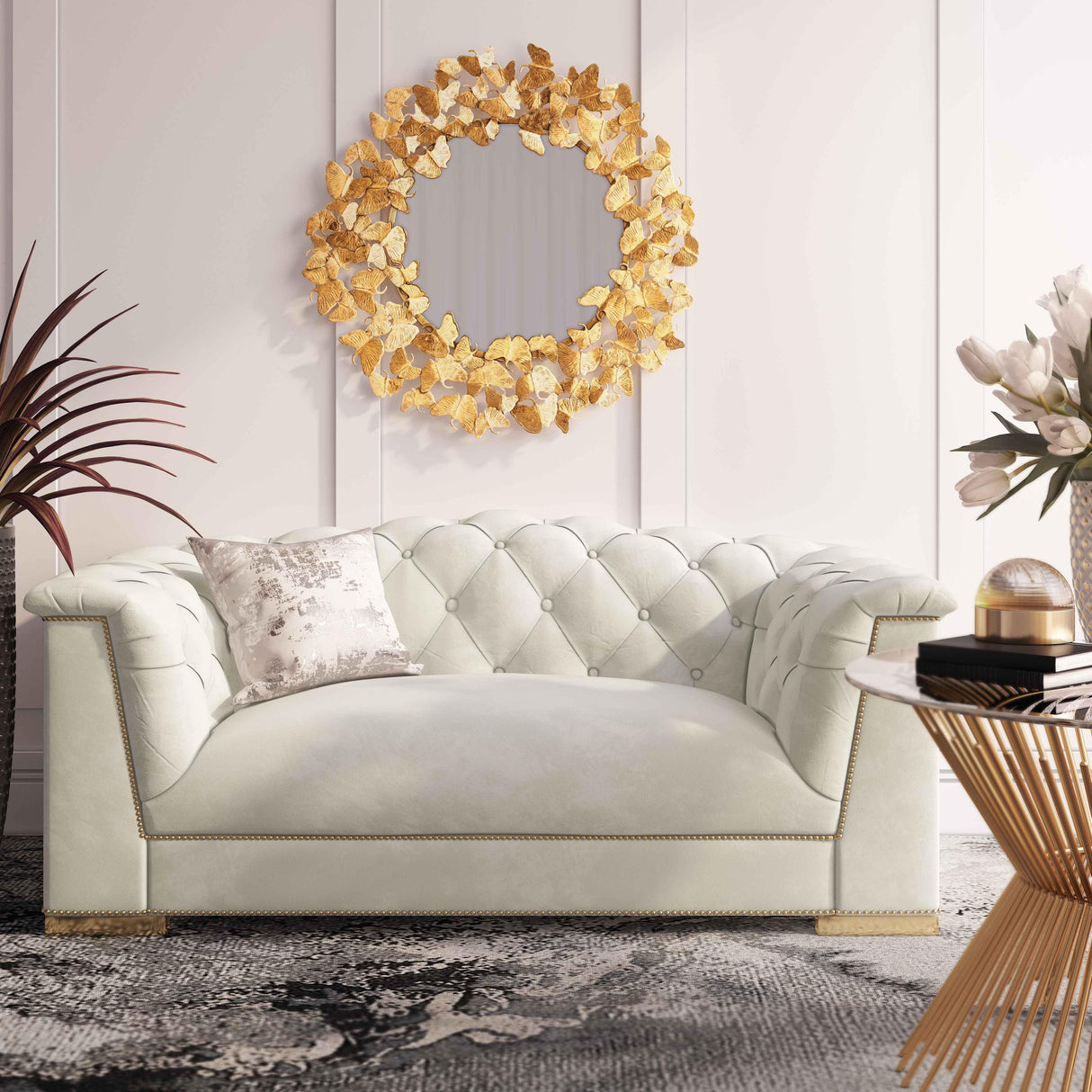 Farah Velvet Loveseat by Inspire Me! Home Decor by TOV Furniture at Eve Furniture